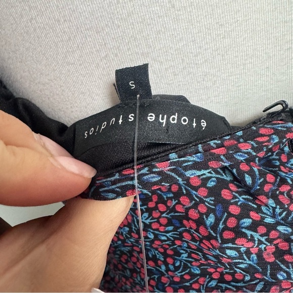 NWT Floral Ruched Mini Dress Puff Sleeve Square Neck Romantic Cottagecore S - Picture 6 of 7